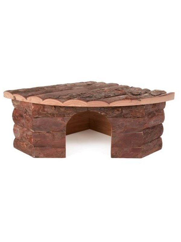 Produktfoto för Trixie Jesper corner house dwarf rabbits bark wood 42 × 15 × 30/30 cm