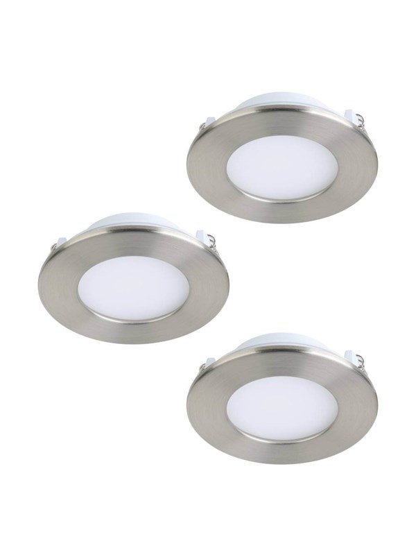 EGLO FUEVA-Z recessed spotlight Ø85 mm satin nickel 3-pack