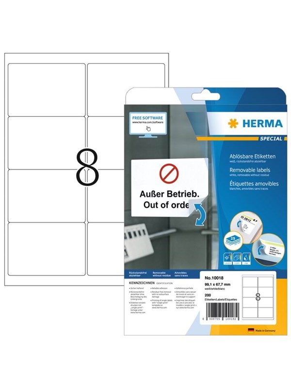 Produktfoto för Herma Etikett Movable 99,1x67,7mm