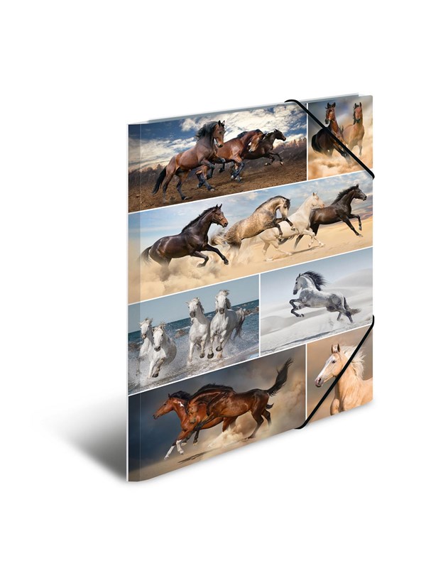 Herma Elasticated Folder A3 Cardboard Horses