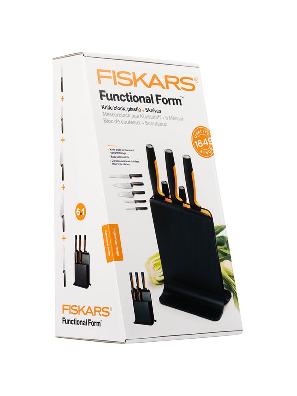Produktfoto för Fiskars Functional Form Plastic knife block 5 knives