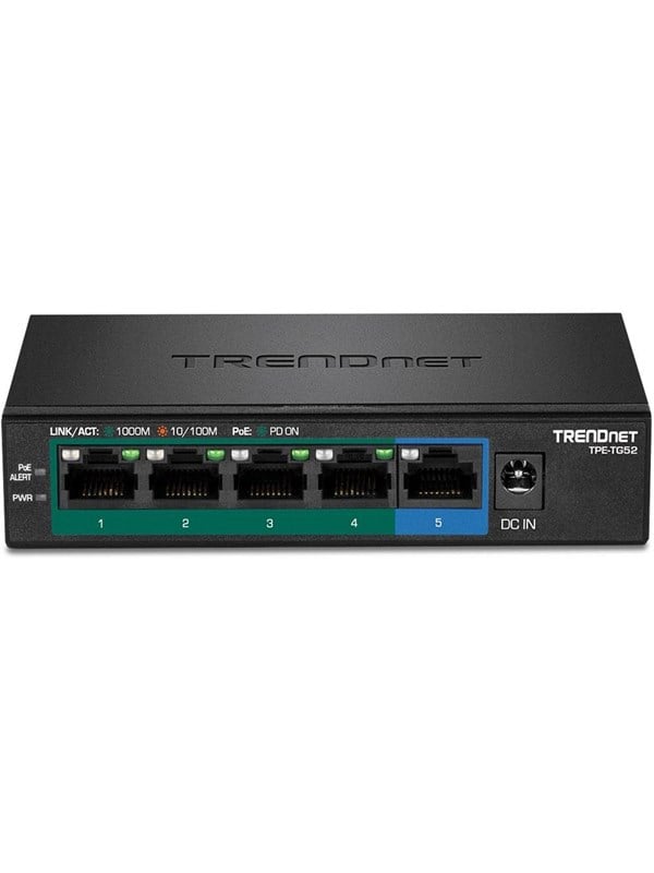Produktfoto för TRENDnet TPE-TG52 5-Port Gigabit PoE+ Switch (32W)