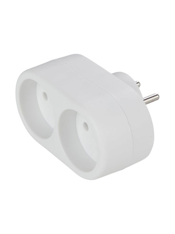 Gripo Socket with 2 outlets White