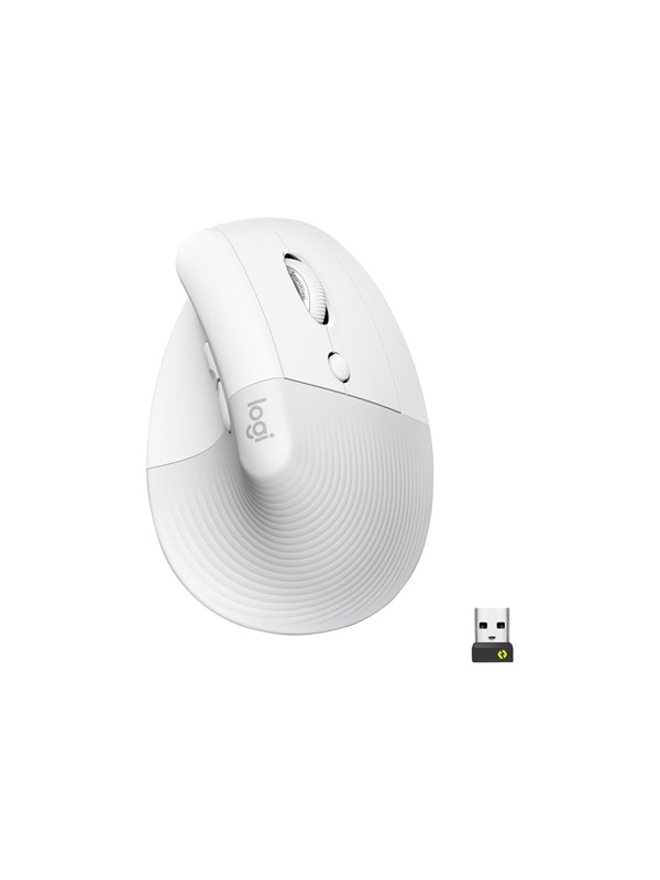 Logitech Lift For Business Right Handed Off White Ergonomisk Mus Optic 6 Knappar Vit