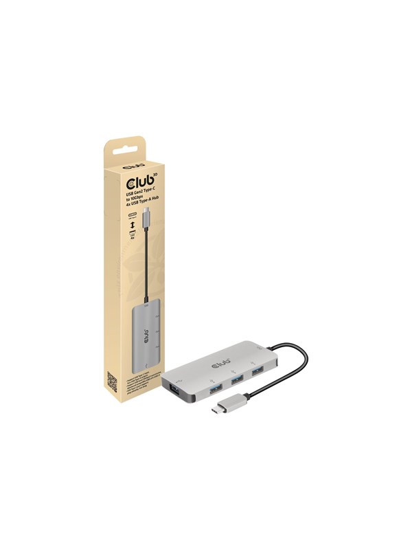 Club 3D CSV-1547 - hub - 4 ports USB Hub - USB 3.2 - 4 porte - Grey