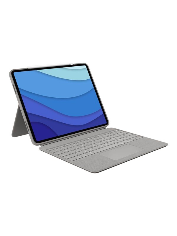 Logitech Combo Touch Keyboard And Folio Case With Trackpad Qwerty Uk Sand Tastatur & Folio Set Engelska Storbritannien Grå