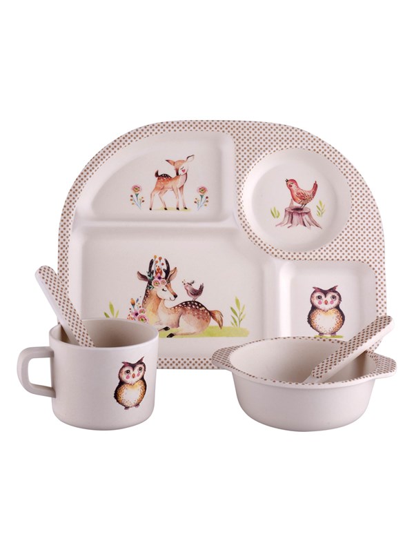 Barbo Toys Wood Friends 4 room Mealtime Set