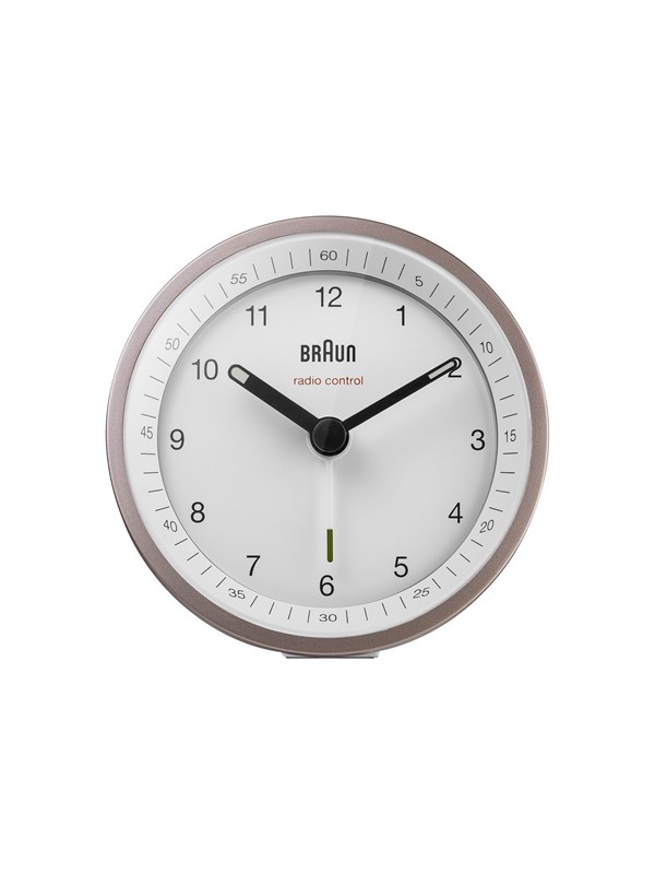 Braun BC07 - alarm clock - round - quartz - desktop - white/pink