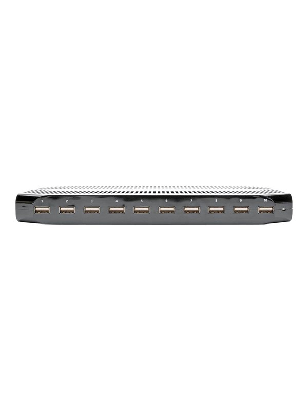 Tripp Lite 10-Port USB Charging Station with Adjustable Storage 12V 8A (96W) USB Charger Output Schuko Power Cord power adapter - 10 x 4 pin USB Type A - 96 Watt