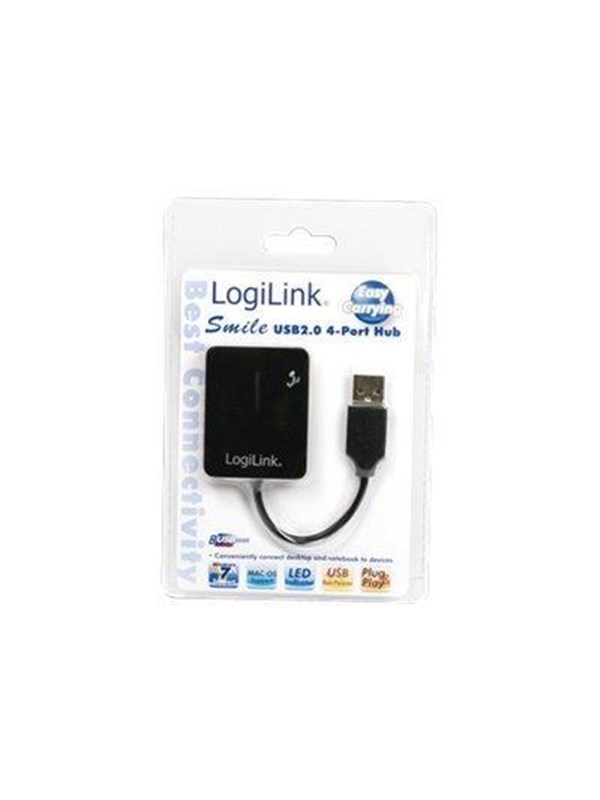 LogiLink USB 2.0 hub 4-port Smile black USB Hub - 4 porte - Svart