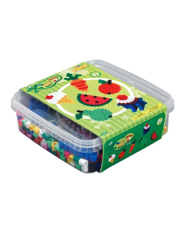 Produktfoto för Hama maxi perler 600stk + plade 8220 i bøtte