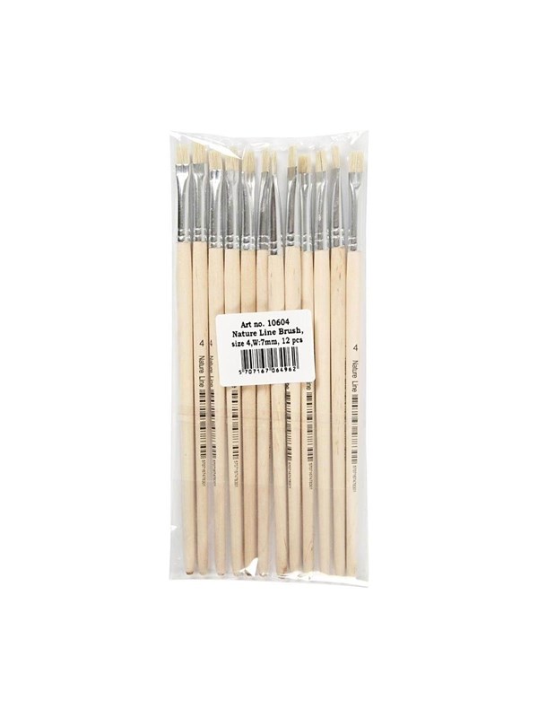 Creativ Company Wooden Brushes No. 4 Short Handle 12pcs.