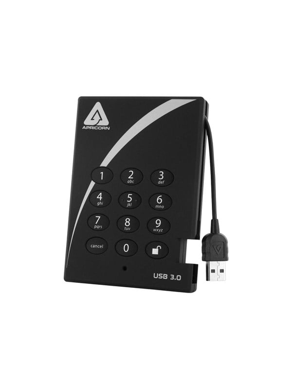 Apricorn Aegis Padlock 3.0 - Extern Hårddisk - 2TB - Svart