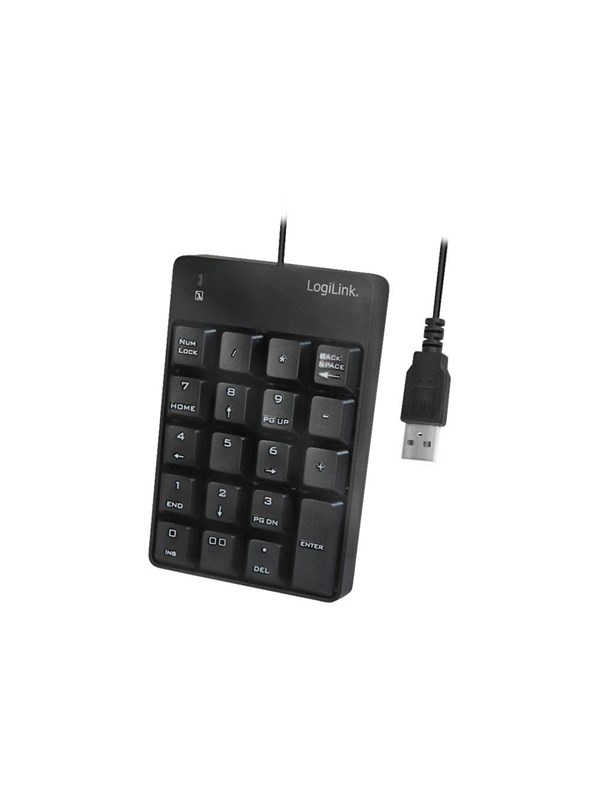 LogiLink Keypad with USB connection 19 keys - Numpad - Svart