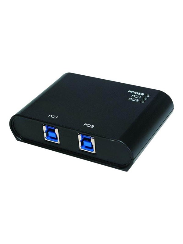 LogiLink 2-Port USB 3.0 sharing switch USB Hub - USB 3.2 - 2 porte - Svart
