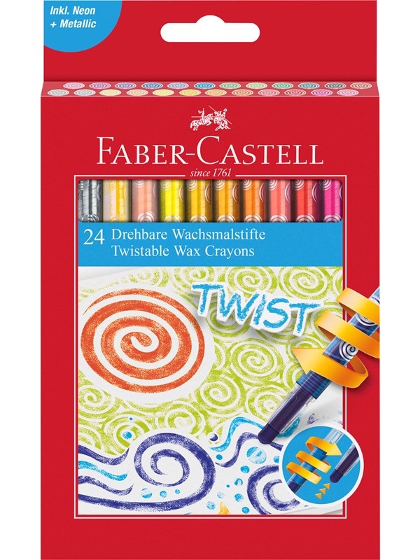 Faber-Castell Twistable Wax Crayons cardboard of 24