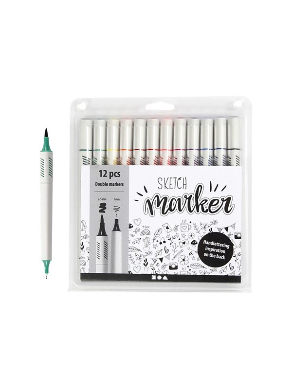 Produktfoto för Creativ Company Sketch Marker 12 st (Mixade färger)