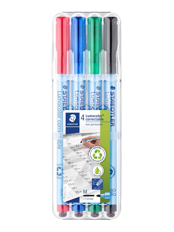Produktfoto för STAEDTLER Lumocolor Suddbar penna tunn 0,6-1 mm sorterade färger