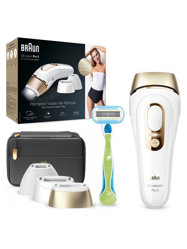 Produktfoto för Braun Silk-expert Pro 5 PL5243, Guld, Vit, Intensivt pulserat ljus (IPL), AC, 100 - 240 V, Låda