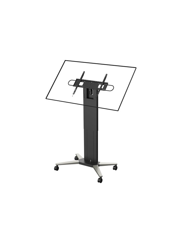 Vision Cart Motorised For Flat Panel Trolley Matte Black 130 Kg 90\" 300 X 300 Mm