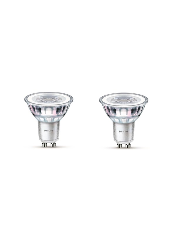 Philips LED-glödlampa Classic 3.5W/840 (35W) 36° 2-pack GU10