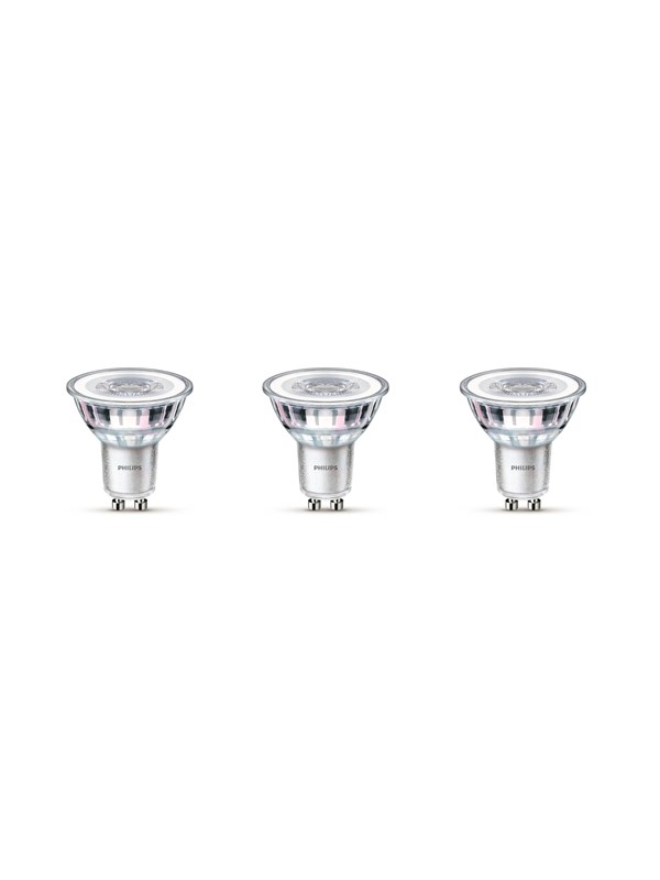 Philips LED-glödlampa Classic 4.6W/827 (50W) 36° 3-pack GU10