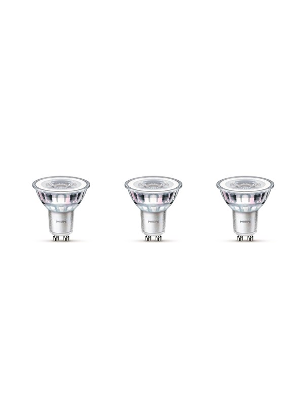 Philips LED-glödlampa Classic 3.5W/827 (35W) 36° 3-pack GU10