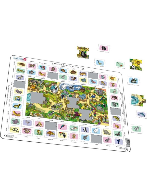 Larsen Puzzles Learning English at the Zoo (Maxi)