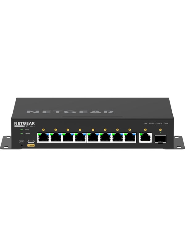 Netgear Av Line M4250 9g1f Poe Gsm4210pd 8x1g Poe 110w 1x1g And 1xsfp Managed Switch