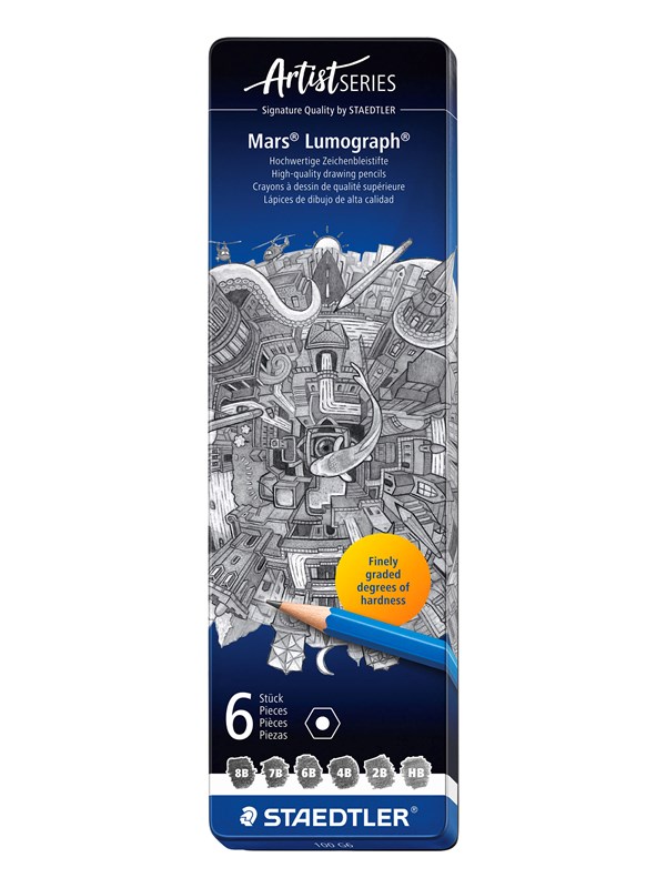 Staedtler Pencil Mars Lumograph x6 100% PEFC