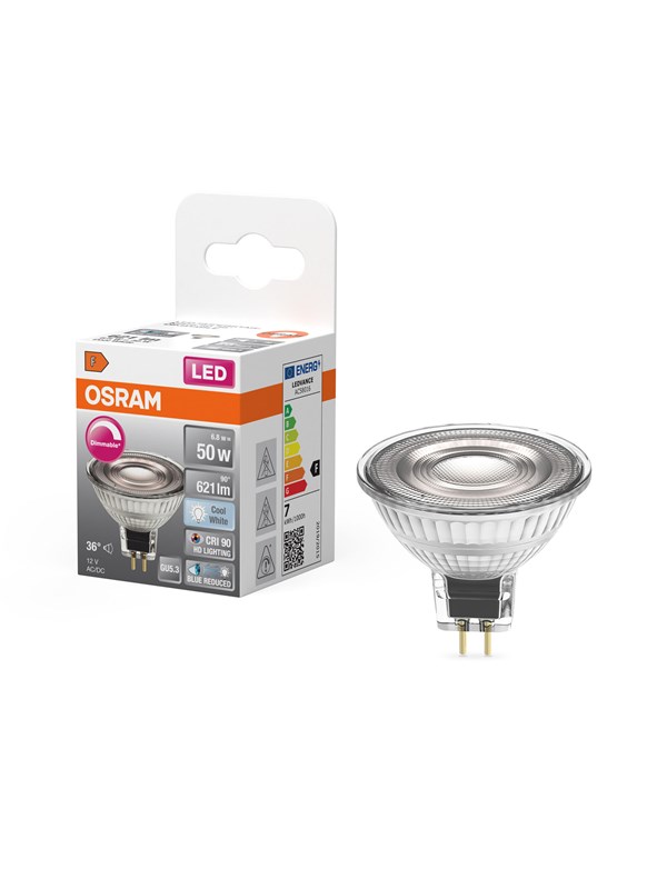 Osram LED-glödlampa LED Comfort MR16 36° 621lm 8W/940 (50W) GU5.3 dimmable GU5.3