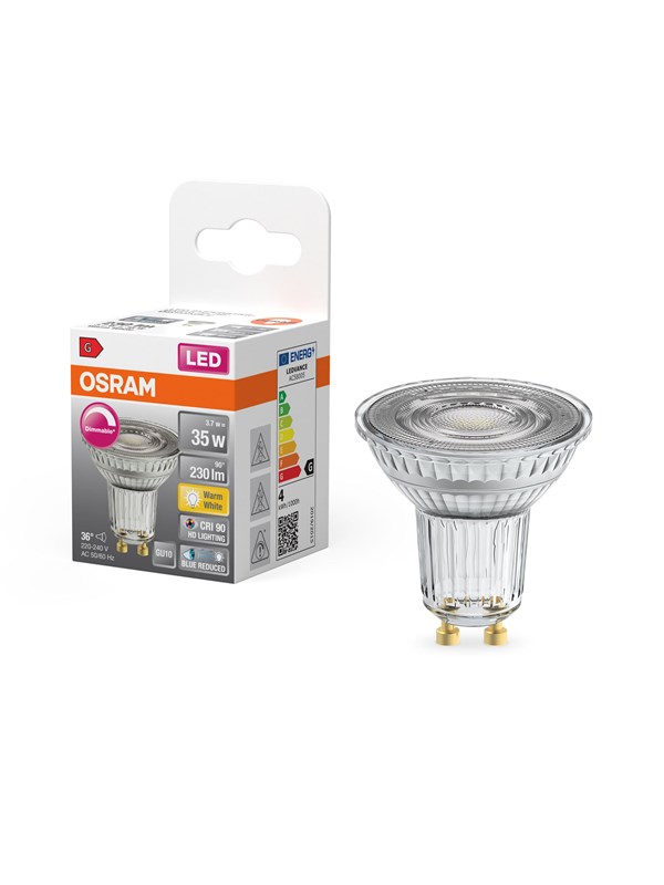 Osram LED-glödlampa LED Comfort PAR16 36° 230lm 3.7W/927 (35W) GU10 dimmable GU10