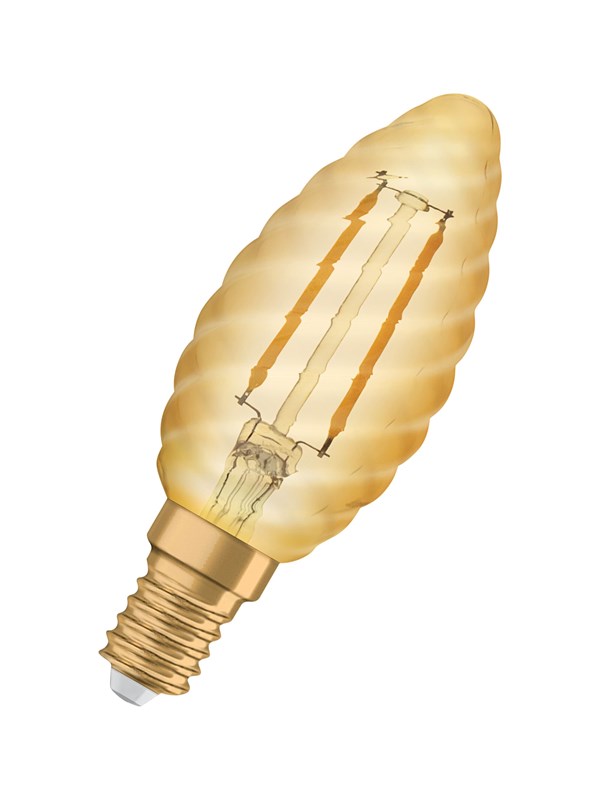 Osram LED-glödlampa Vintage Candle Kerte Filament 1.5W/824 (12W) Gold E14