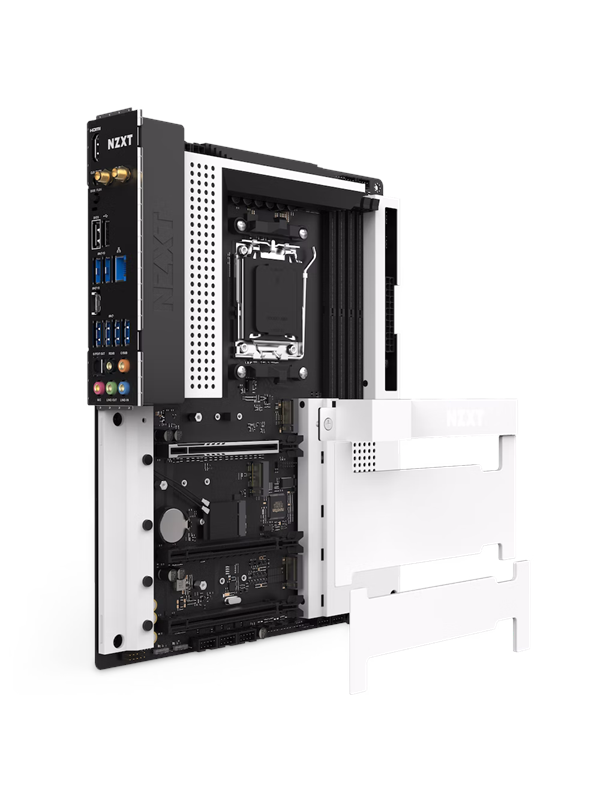 Nzxt N7 B650e White Moderkort Amd B650 Amd Am5 Socket Ddr5 Ram Atx