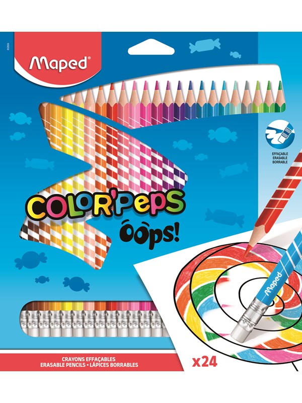 Maped Color'Peps Oops Erasable Colour pencils x24