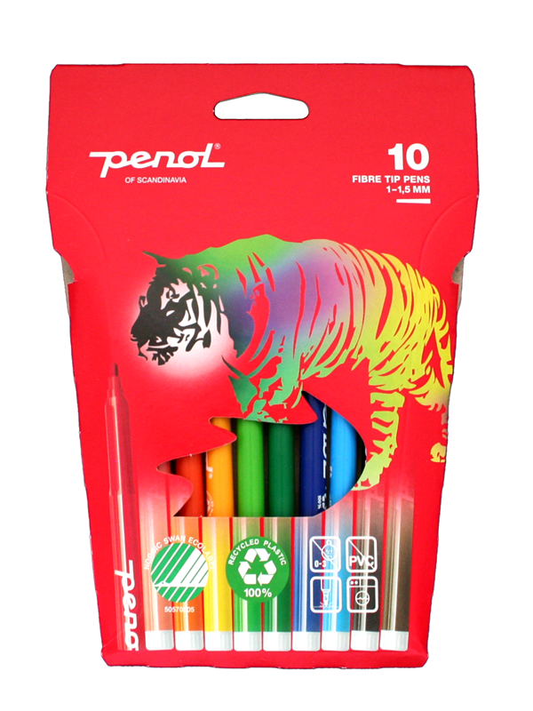Penol Fibre Tip pens x10