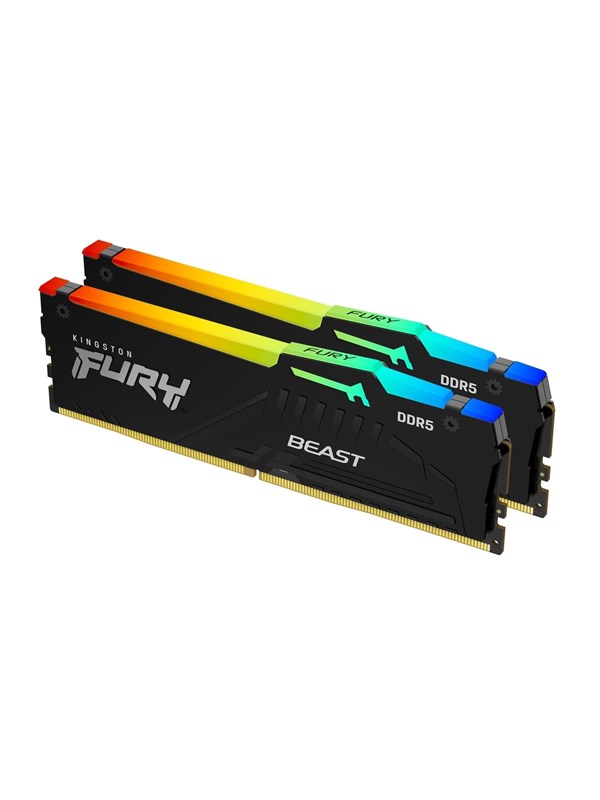 Kingston Fury Beast Rgb Ddr5 6000 64gb Cl40 Dual Channel 2 Pcs Intel Xmp Svart Med Rgb