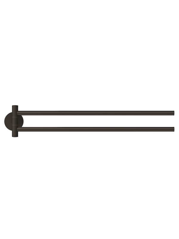 Produktfoto för tesa Moon Black two-armed towel holder self-adhesive