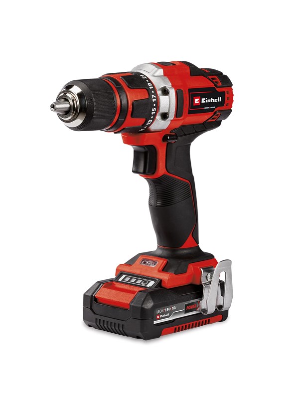 Produktfoto för Einhell 4513939, Eldriven skruvdragare, Röd, 18 V, Litium-Ion (Li-Ion), 205 mm, 55 mm