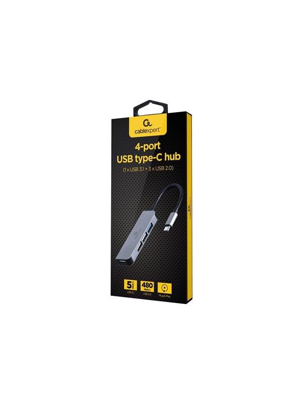 Gembird Cablexpert - hub - 4-port USB type-C - 4 ports USB Hub - 4 porte - Grey