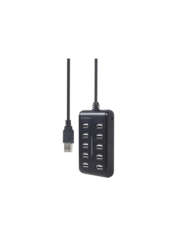 Gembird UHB-U2P10P-01 - hub - 10 ports USB Hub - 10 porte - Svart