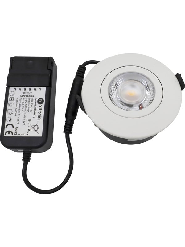 Produktfoto för NORDTRONIC Low Profile Flexible G2 Ø75 3000K drivljus, rund, matt vit, för inom- och utomhusbruk