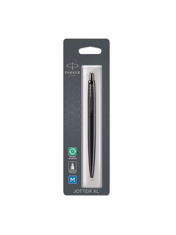 Parker Jotter XL Monokrom Svart BT kulspetspenna, M Blå, Bubbla 1-pack