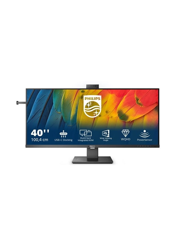 Produktfoto för Philips 40B1U5601H - 5000 Series - LED-skärm - 40 (39.53 visbar) - 3440 x 1440 UWQHD @ 120 Hz - IPS - 300 cd/m² - 1200:1 - HDR10 - 4 ms - HDMI, DisplayPort, 2xUSB-C - högtalare - svart