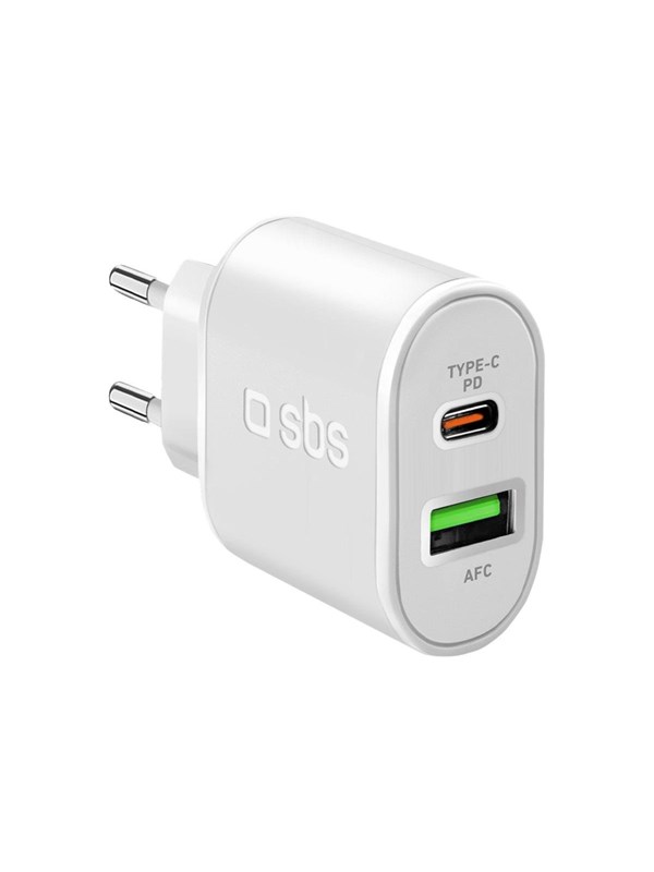SBS USB-C Väggladdare med 20W Power Delivery - Vit
