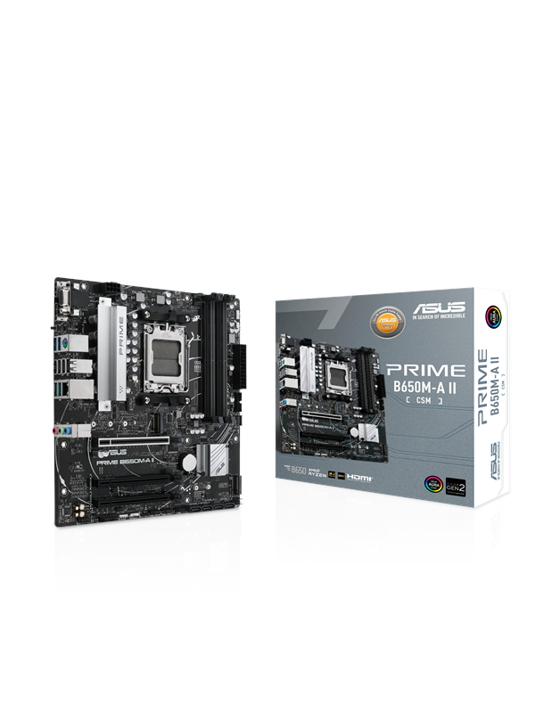 ASUS PRIME B650M-A II-CSM Moderkort - AMD B650 - AMD AM5 - DDR5 RAM - Micro-ATX
