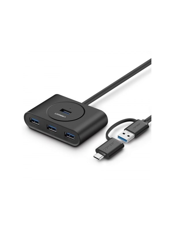 UGREEN USB 3.0 Hub with USB-A & USB-C Port USB Hub - USB 3.0 - 4 porte - Svart