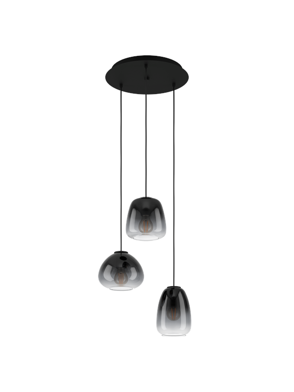 EGLO AGUILARES cluster pendant lamp black/smoke colored