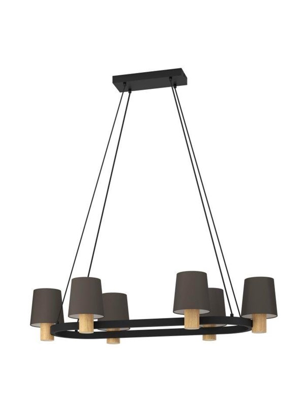 EGLO EDALE LANGBORD 6L E27 L1080 SORT/TRÆ/CAPPUCCINO