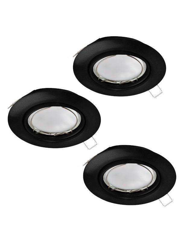 EGLO PENETO recessed spotlight Ø78 mm LED 4.6W 3000K 3-pack black